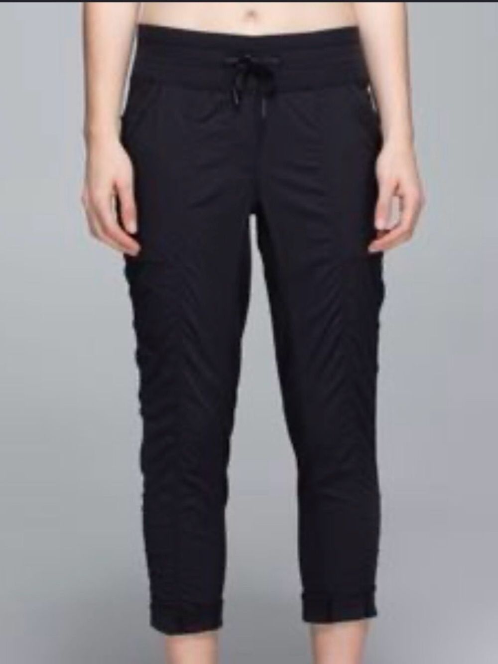 Black Drawstring ankle Casual Pants. Black small.